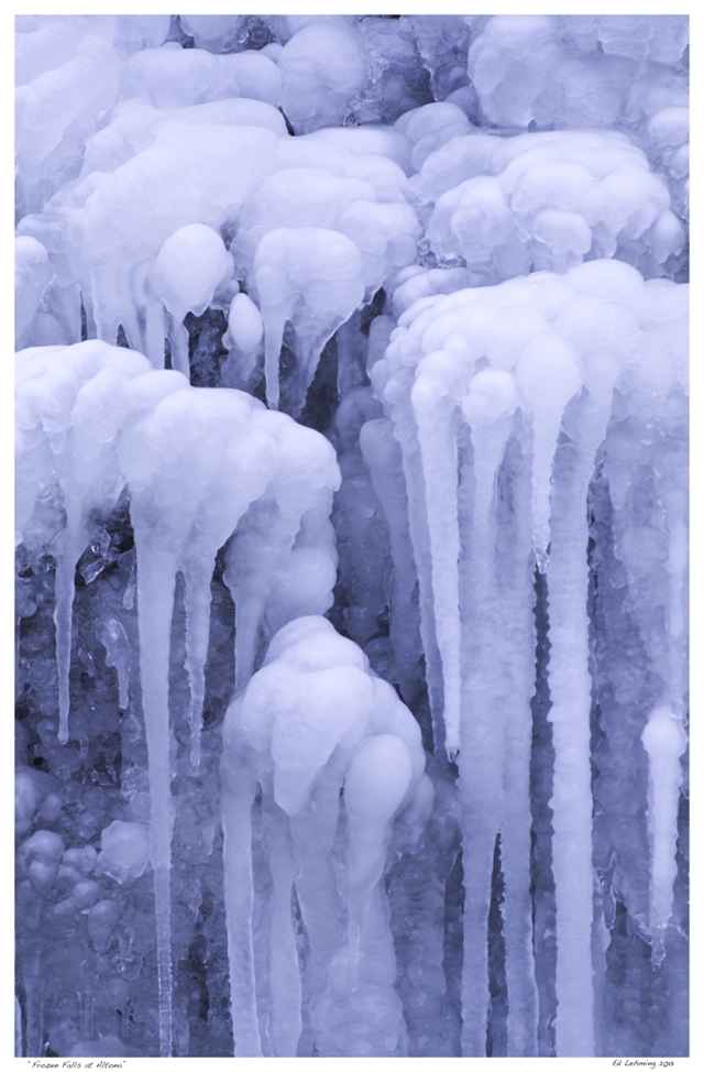Icicles in Frozen Fall near Altona Ontario